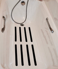 Anti Slip Bath & Shower Stickers – 16x Black Strips - Slips Away - SA014 -