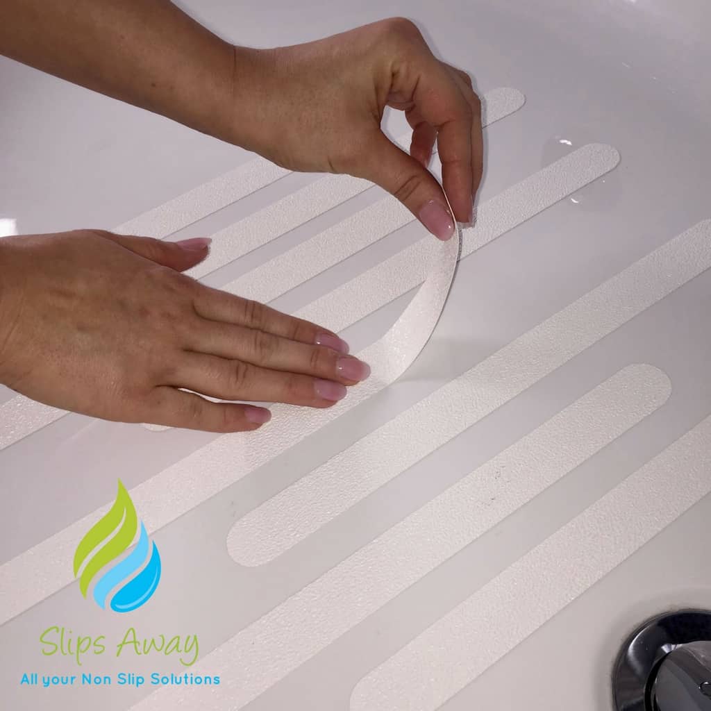 Anti Slip Bath & Shower Stickers – 16x White Strips - Slips Away - SA012 -