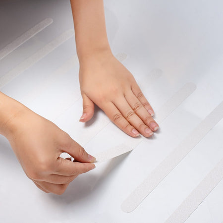 Anti Slip Bath & Shower Stickers – 8x White Strips - Slips Away - SA009 -