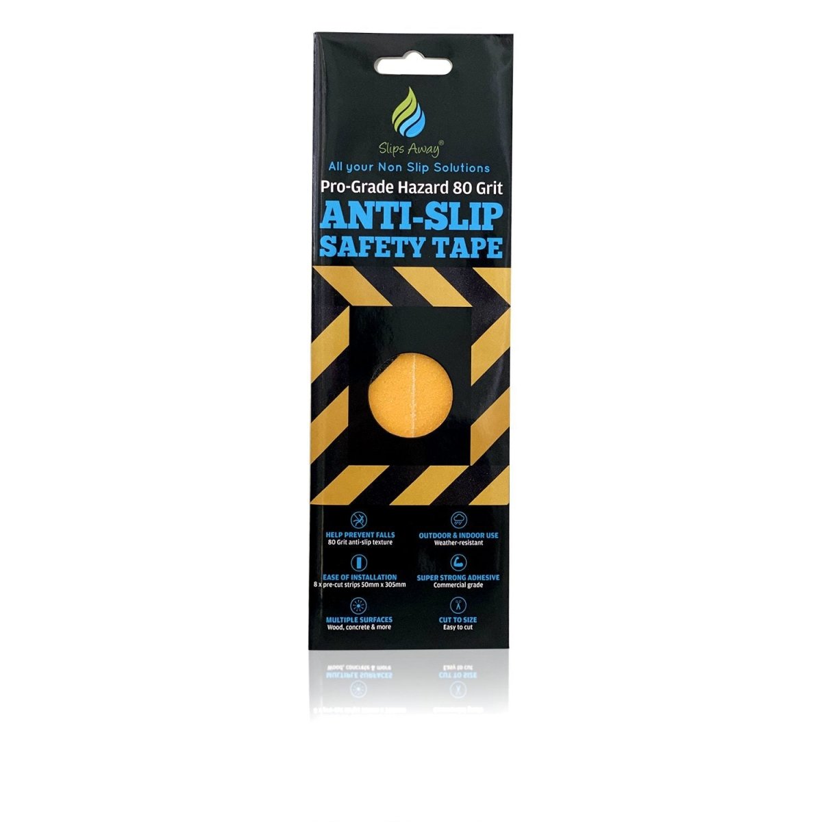 Anti Slip Hazard Marking Warning Pre Cut Tape 12" x 2 " 8 x Pack - Slips Away - SA043 -