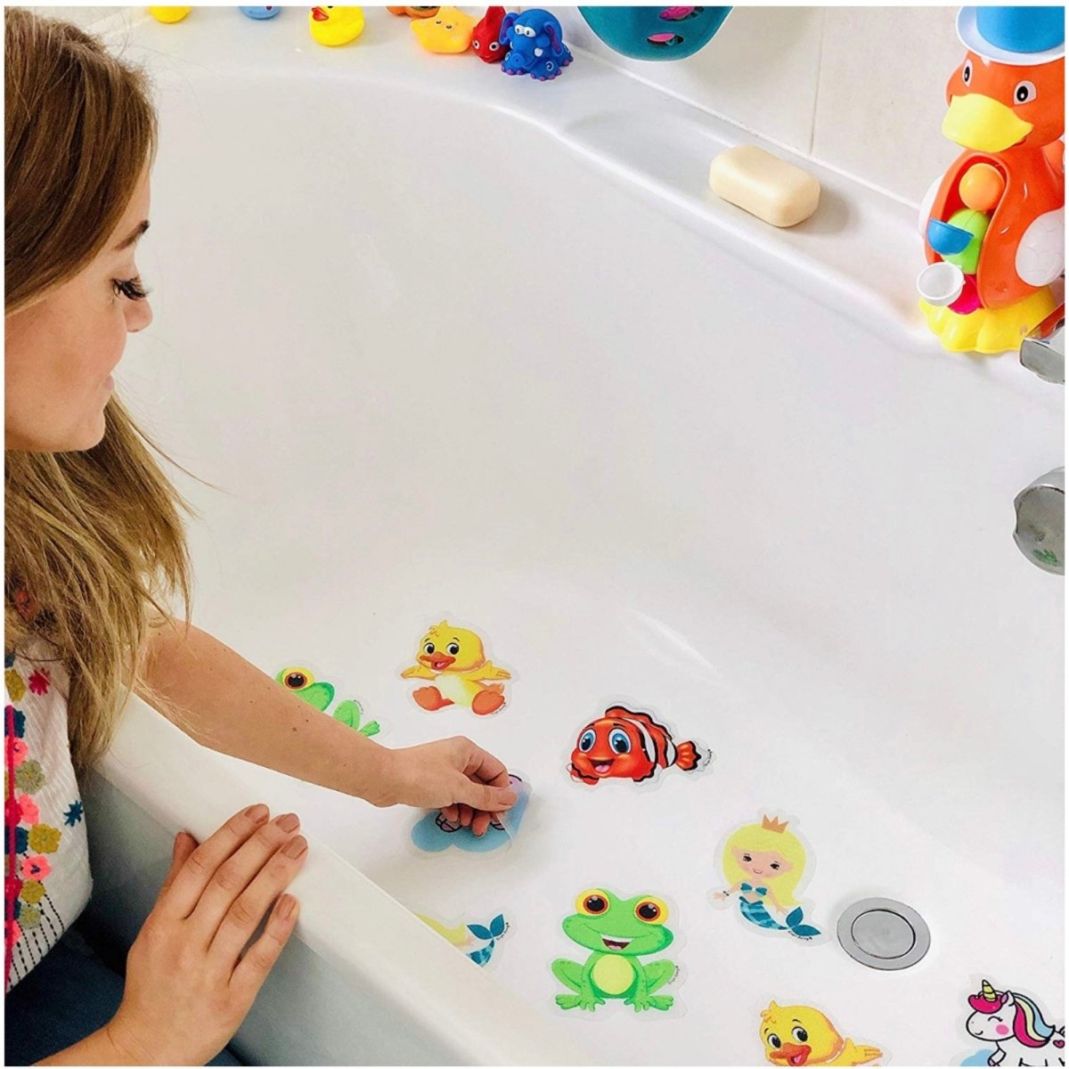 Anti slip Kids Bath Stickers - Clownfish ( 5x Pack ) - Slips Away - SA023 -