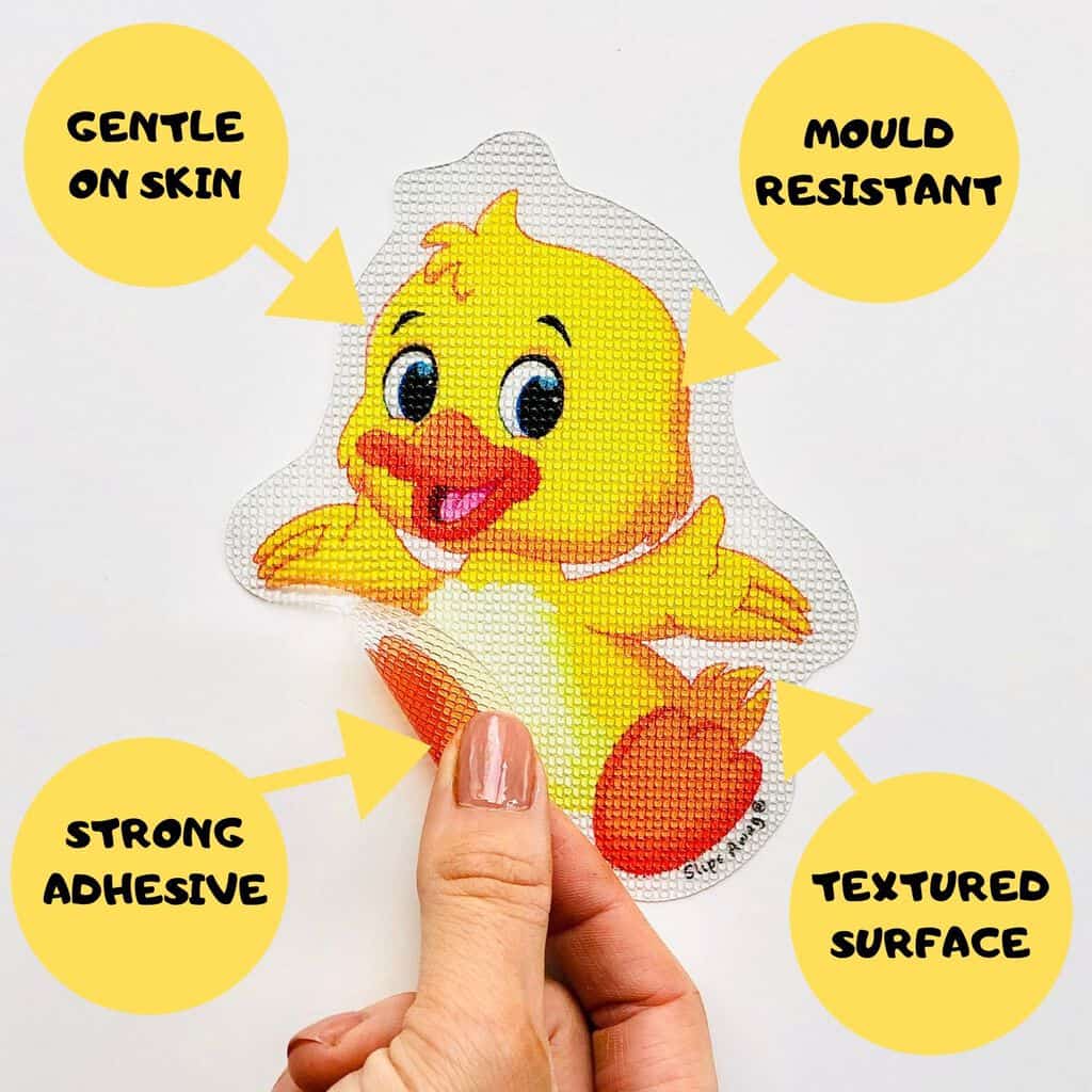 Anti Slip Kids Bath Stickers - Cute Duck ( 5x Pack ) - Slips Away - SA021 -