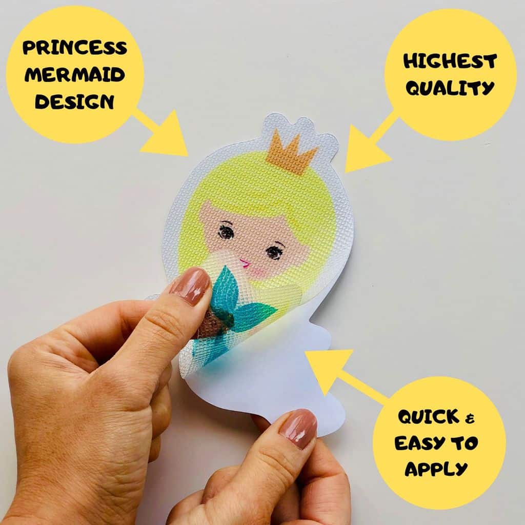 Anti Slip Kids Bath Stickers - Mermaid ( 5x Pack ) - Slips Away - SA020 -