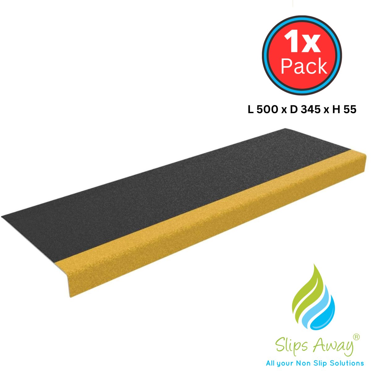 Stair Tread Nosing Covers - GRP Heavy Duty Anti Slip - Black & Yellow ...
