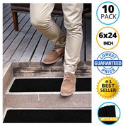 Anti Slip Tape for Steps in Black 10x Pre Cut Treads 24″x6″ - Slips Away - SA018 -