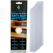 Anti Slip Tape Pre Cut Treads in Clear 12" x 2 " 8x Pack - Slips Away - SA028 -