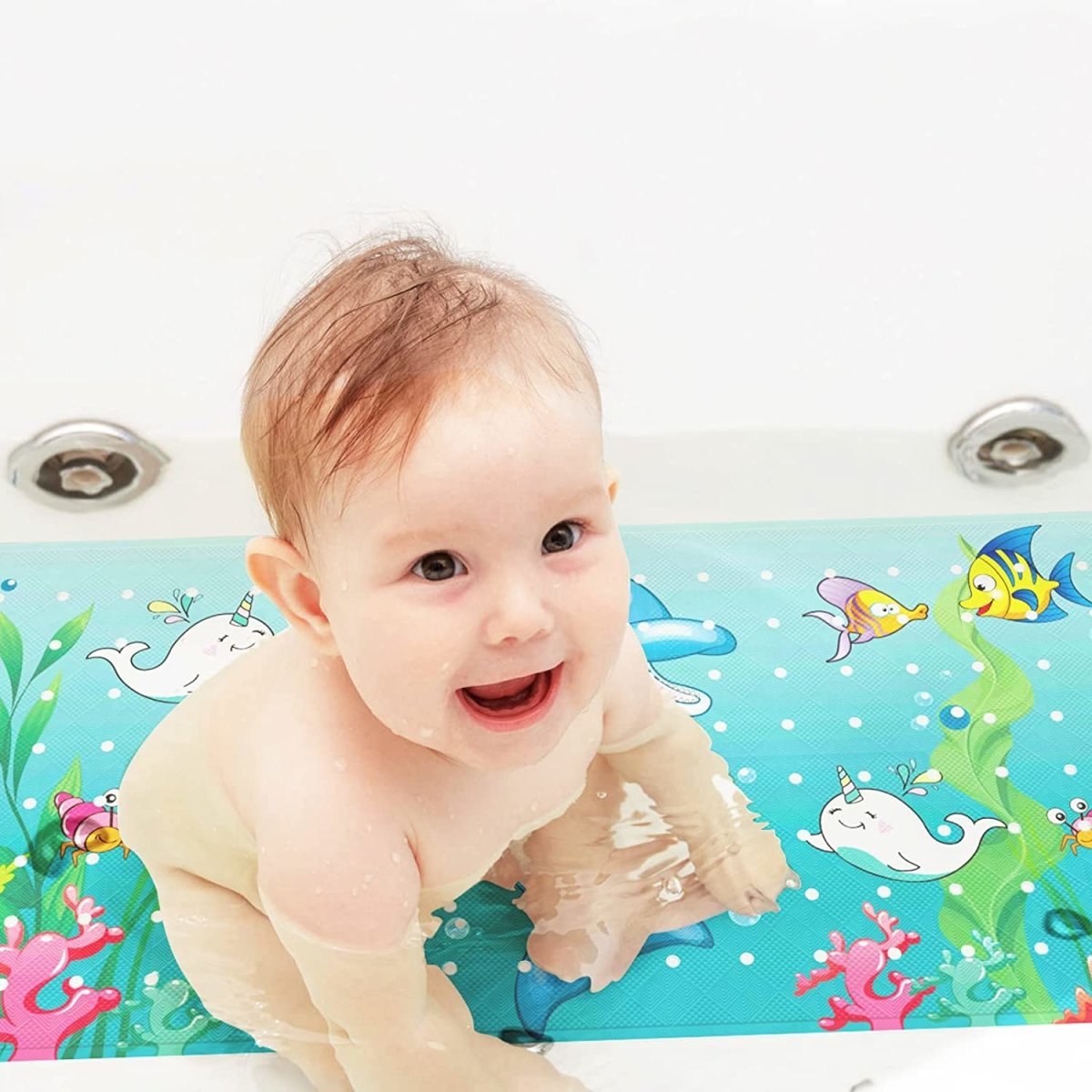 Upgrade Baby Bath Mat Non Slip Extra Long Bathtub Mat for Kids 40 X 16 Inch  - Eco Friendly Bath Tub Mat with 200 Big Suction Cups,Machine Washable