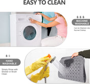 Bath Mat Non Slip Anti Mould with Foot Scrubber 70 x 40cm TPE Material Shower Mat