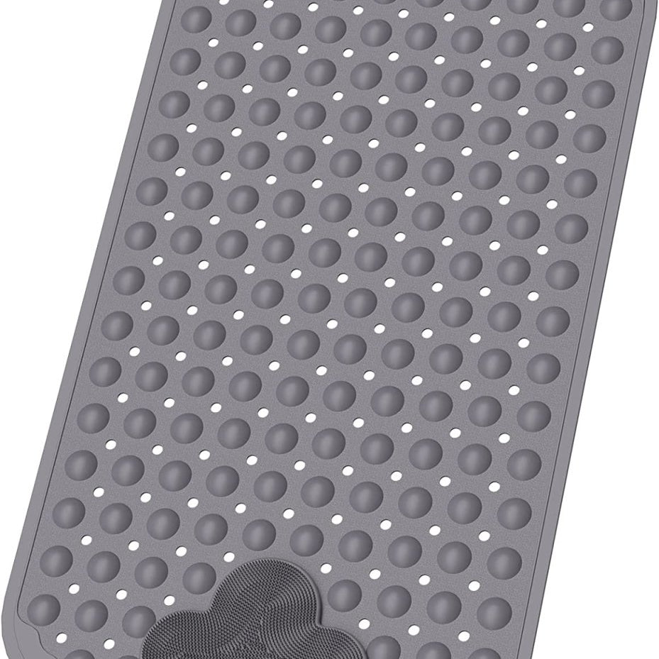 Bath Mat Non Slip Anti Mould with Foot Scrubber 70 x 40cm TPE Material Shower Mat