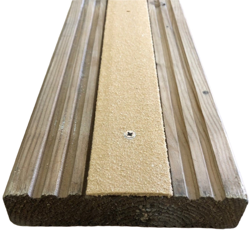 Beige Non Slip Decking Strips - Slips Away - decking strip beige 600mm x 50mm -