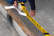 Black and Yellow Attention Danger Anti-Slip Tape ( 75mm x 18.3mm ) - Slips Away - H3447 Chemical Resistant Standard Safety-Grip -