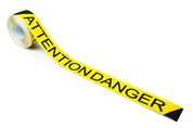 Black and Yellow Attention Danger Anti-Slip Tape ( 75mm x 18.3mm ) - Slips Away - H3447 Chemical Resistant Standard Safety-Grip -