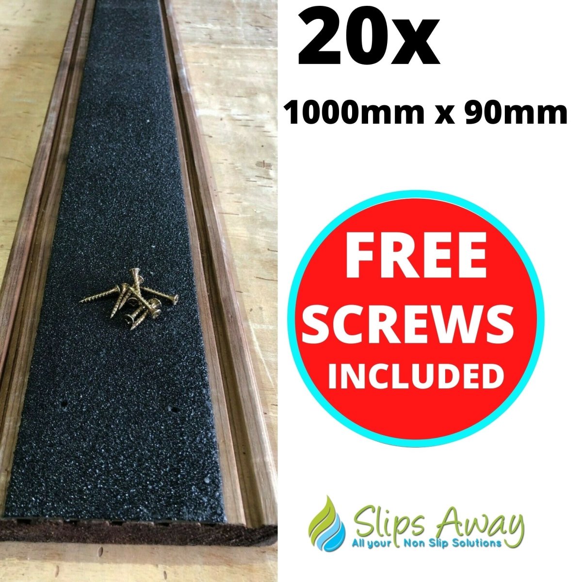 Black Extra Wide Anti Slip Decking Strips - Slips Away - wide decking strip black 1000mm x 90m 20x pack -
