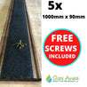Black Extra Wide Anti Slip Decking Strips - Slips Away - wide decking strip black 1000mm x 90mm 5x pack -
