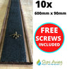 Black Extra Wide Anti Slip Decking Strips - Slips Away - wide decking strip black 600mm x 90mm 10x pack -