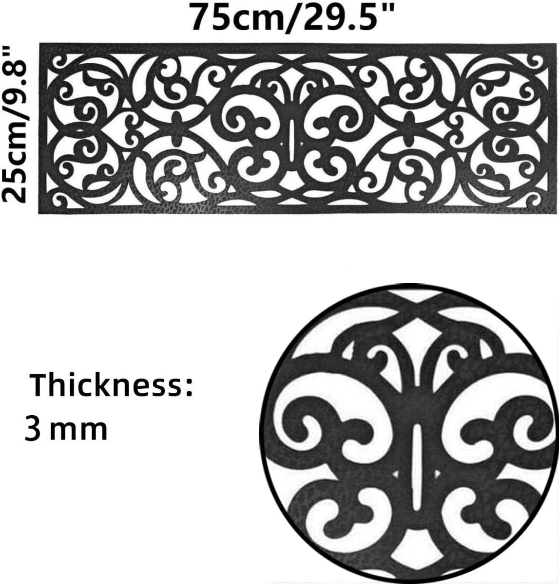 Black Rubber Stair Tread Covers - 75 x 25 cm, Non-Slip, Waterproof Mats for Indoor and Outdoor Stairs x 5 Pack - Slips Away - B08JZ66CW5 -