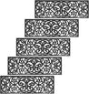 Black Rubber Stair Tread Covers - 75 x 25 cm, Non-Slip, Waterproof Mats for Indoor and Outdoor Stairs x 5 Pack - Slips Away - B08JZ66CW5 -