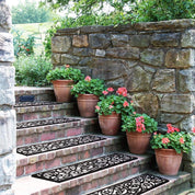 Black Rubber Stair Tread Covers - 75 x 25 cm, Non-Slip, Waterproof Mats for Indoor and Outdoor Stairs x 5 Pack - Slips Away - B08JZ66CW5 -