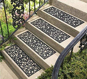 Black Rubber Stair Tread Covers - 75 x 25 cm, Non-Slip, Waterproof Mats for Indoor and Outdoor Stairs x 5 Pack - Slips Away - B08JZ66CW5 -