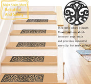 Black Rubber Stair Tread Covers - 75 x 25 cm, Non-Slip, Waterproof Mats for Indoor and Outdoor Stairs x 5 Pack - Slips Away - B08JZ66CW5 -