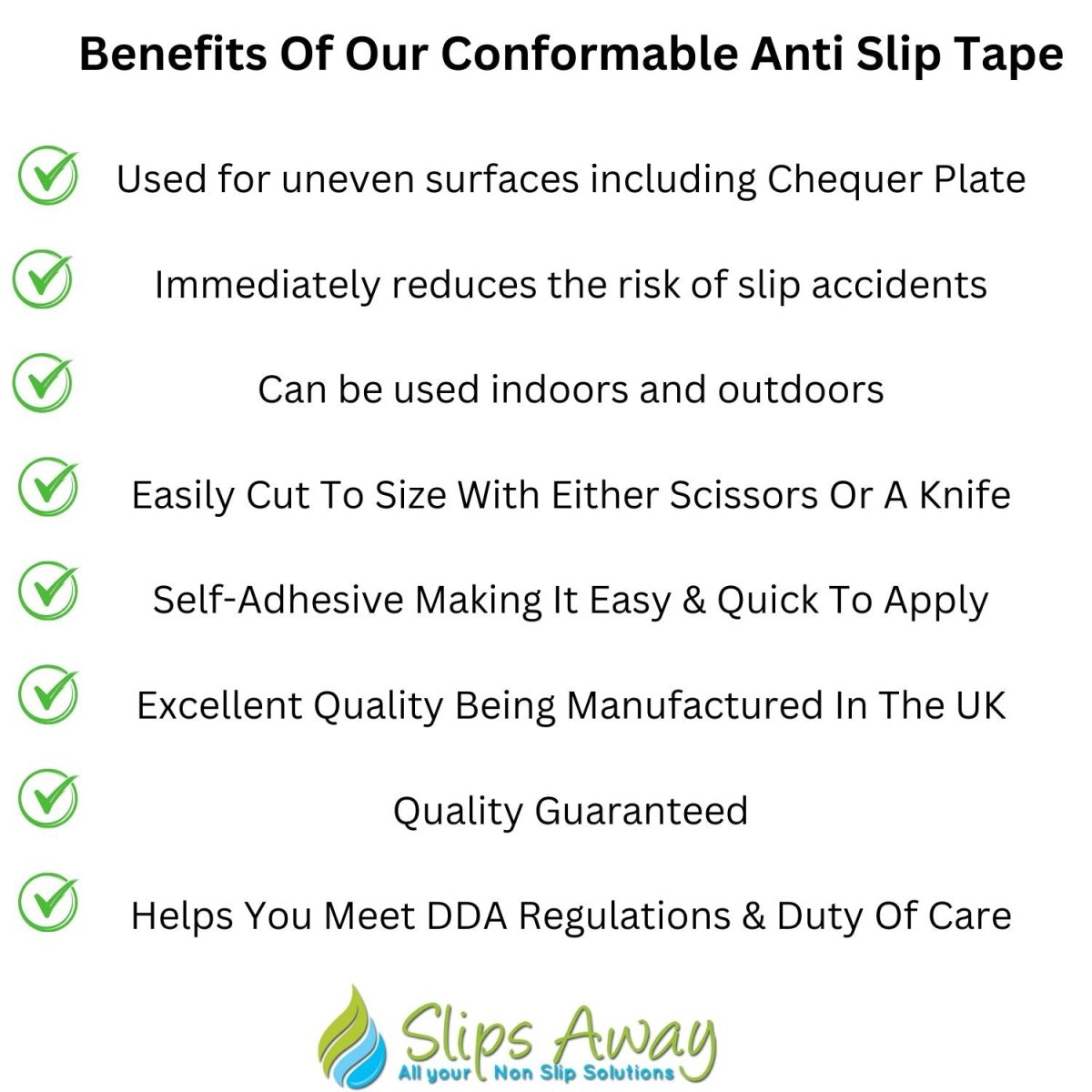 Conformable Anti Slip Tread Cleats Pre Cut Tiles 150mm x 610mm - Slips Away - H3406N -