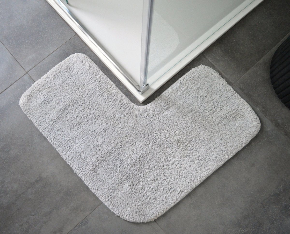 Corner Shower Mat - L Shaped 70 x 35cm 100% Cotton Supersoft, Absorbent - Slips Away - Water Absorbent - 1278838057 -