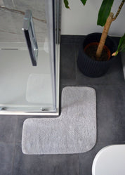 Corner Shower Mat - L Shaped 70 x 35cm 100% Cotton Supersoft, Absorbent - Slips Away - Water Absorbent - 1278838057 -