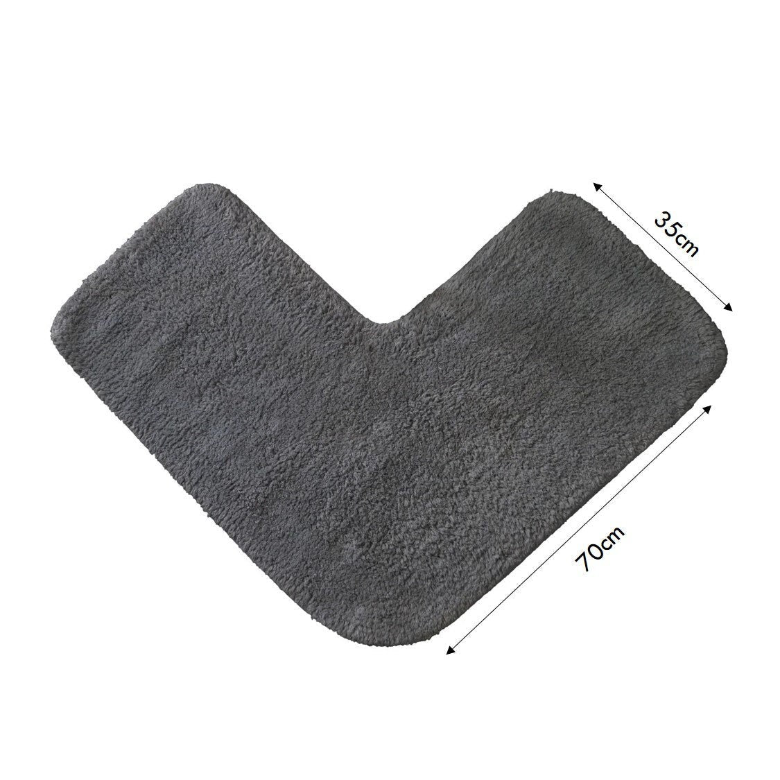 Corner Shower Mat - L Shaped 70 x 35cm 100% Cotton Supersoft, Absorbent - Slips Away - Water Absorbent - 1278838057 -
