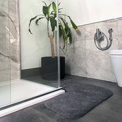 Corner Shower Mat - L Shaped 70 x 35cm 100% Cotton Supersoft, Absorbent - Slips Away - Water Absorbent - 1278838057 -