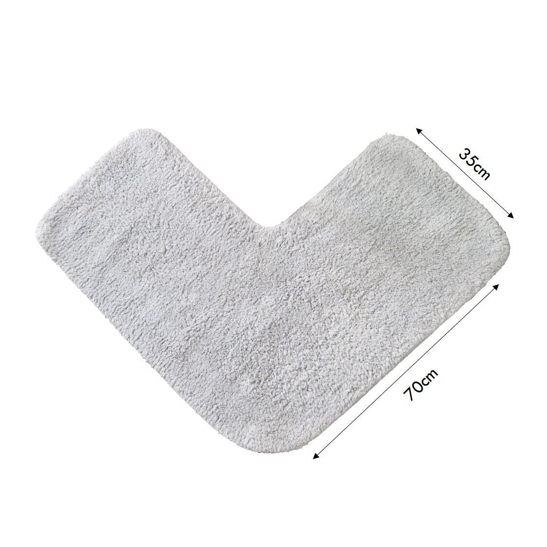 Corner Shower Mat - L Shaped 70 x 35cm 100% Cotton Supersoft, Absorbent - Slips Away - Water Absorbent - 1278838057 -