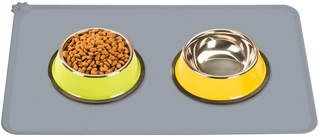 Dog & Cat Silicone Food Mat, Waterproof, Non Slip Silicone for Bowls - Slips Away - -