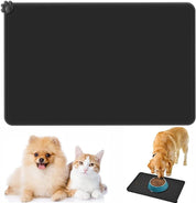 Dog Food Mat, Silicone Dog Bowl Mat, Non-Slip Cat and Dog Feeding Mat, Waterproof Dog Placemat L (47 * 30) - Slips Away - B09ZY2QX5N -