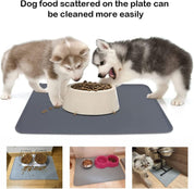 Dog Food Mat, Silicone Dog Bowl Mat, Non-Slip Cat and Dog Feeding Mat, Waterproof Dog Placemat L (47 * 30) - Slips Away - B0B8C349PV -