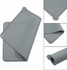 Dog Food Mat, Silicone Dog Bowl Mat, Non-Slip Cat and Dog Feeding Mat, Waterproof Dog Placemat L (47 * 30) - Slips Away - B0B8C349PV -