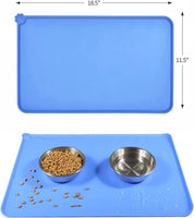 Dog Food Mat, Silicone Dog Bowl Mat, Non-Slip Cat and Dog Feeding Mat, Waterproof Dog Placemat L (47 * 30) - Slips Away - B0BC8B1SQZ -