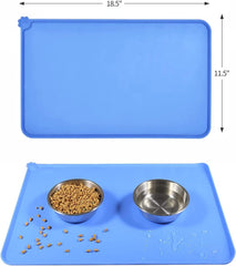 Dog Food Mat, Silicone Dog Bowl Mat, Non-Slip Cat and Dog Feeding Mat, Waterproof Dog Placemat L (47 * 30) - Slips Away - B0BC8B1SQZ -