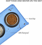 Dog Food Mat, Silicone Dog Bowl Mat, Non-Slip Cat and Dog Feeding Mat, Waterproof Dog Placemat L (47 * 30) - Slips Away - B0BC8B1SQZ -