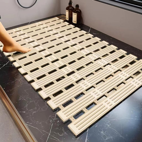 Eco-Friendly Non-Slip Bath/Shower Mat with Rapid Drainage - Ideal for Bathroom or Kitchen Floor (27