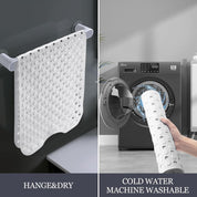 Extra Long Anti-Slip Bathtub Mat for Safety and Comfort – High Quality Vinyl Shower Mat ( White or Clear ) - Slips Away - B0CFTSPX7L -