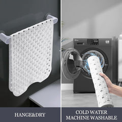 Extra Long Anti-Slip Bathtub Mat for Safety and Comfort – High Quality Vinyl Shower Mat ( White or Clear ) - Slips Away - B0CFTSPX7L -