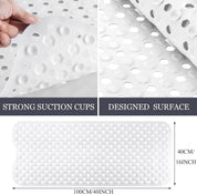 Extra Long Anti-Slip Bathtub Mat for Safety and Comfort – High Quality Vinyl Shower Mat ( White or Clear ) - Slips Away - B0CFTSPX7L -