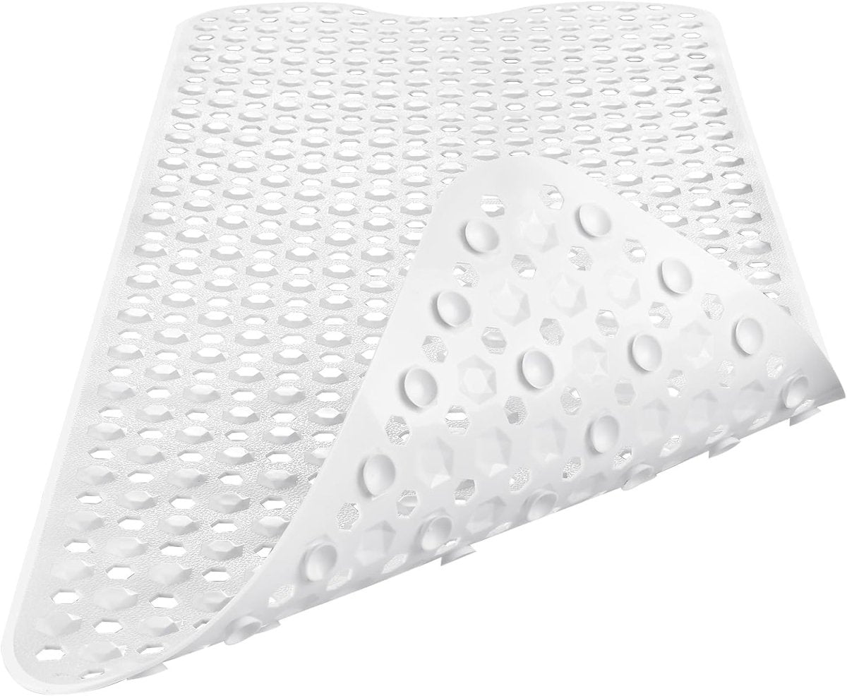 Extra Long Anti-Slip Bathtub Mat for Safety and Comfort – High Quality Vinyl Shower Mat ( White or Clear ) - Slips Away - B0CFTSPX7L -