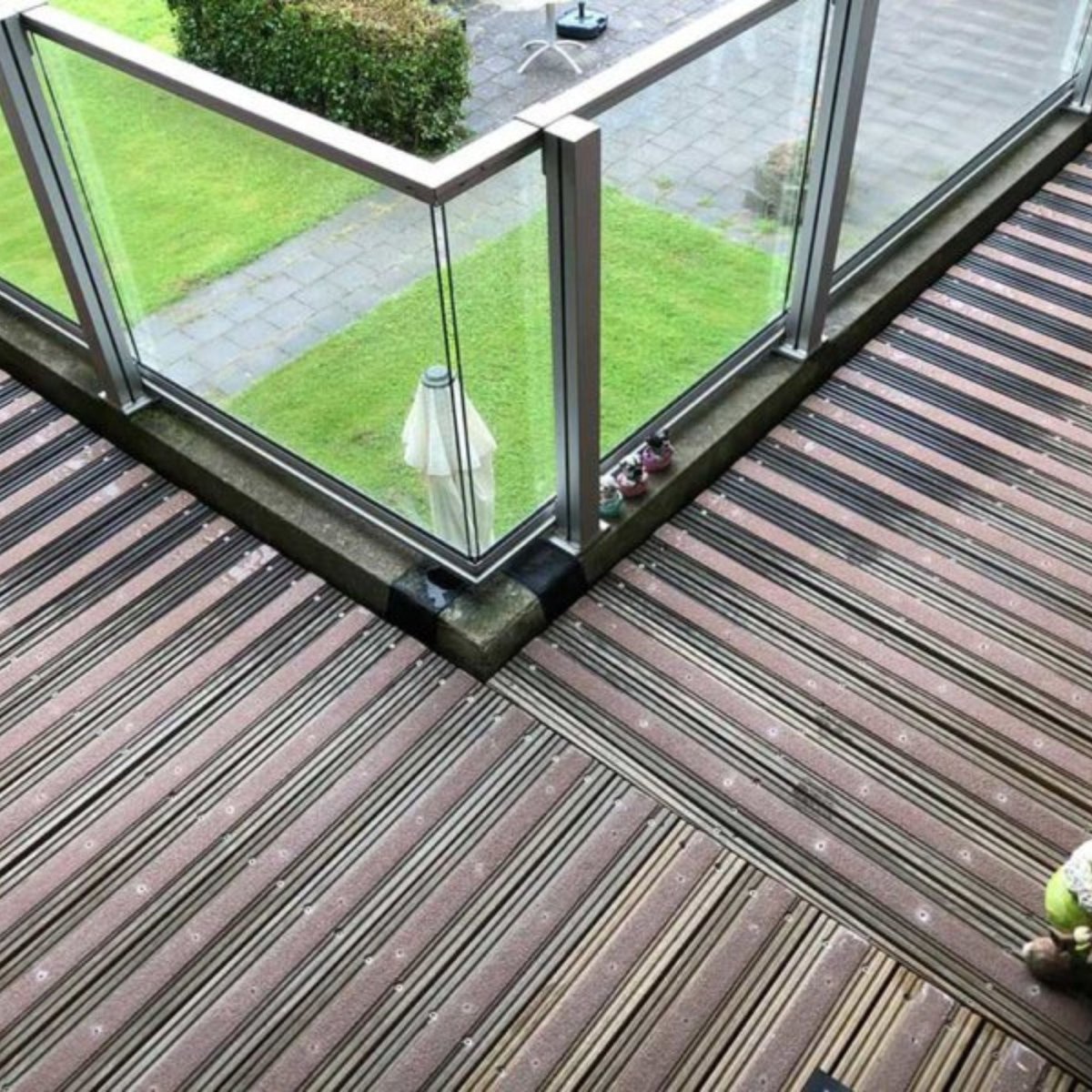 Extra Wide Non Slip Decking Strips GRP Heavy Duty Pro Grade 90mm - BROWN - Slips Away - Decking strips - wide decking strip brown 600mm x 90mm -