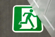 Glow In The Dark Floor Signs 400mm x 400mm - Slips Away - H7801-Glow-in-the-Dark-Exit-Right-Floor-Sign-N -