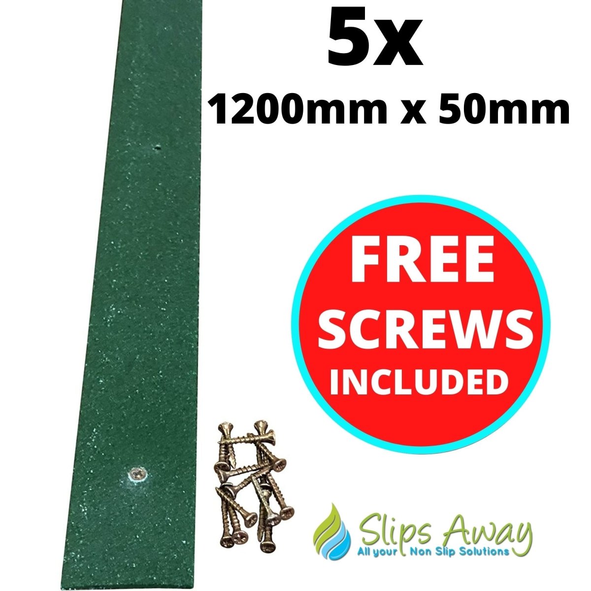 Green Non Slip Decking Strips - Slips Away - decking strip green 1200mm x 50mm 5x pack -