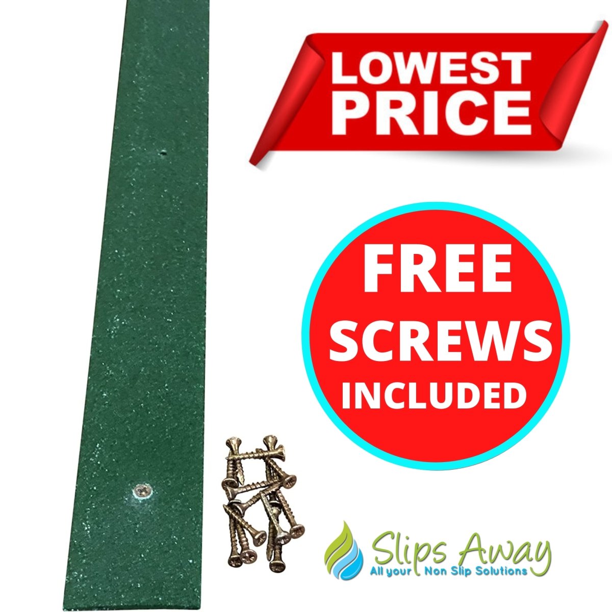 Green Non Slip Decking Strips - Slips Away - decking strip green 600mm x 50mm -