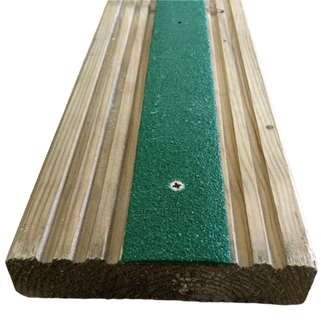 Green Non Slip Decking Strips - Slips Away - decking strip green 600mm x 50mm -