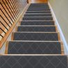 Grey Carpet Stair Treads 8"x 30" - 14-Pack | Non-Slip, Removable, and Washable | Ideal for Pets and Elders" - Slips Away - stair treads - B09PH3ZS3G -