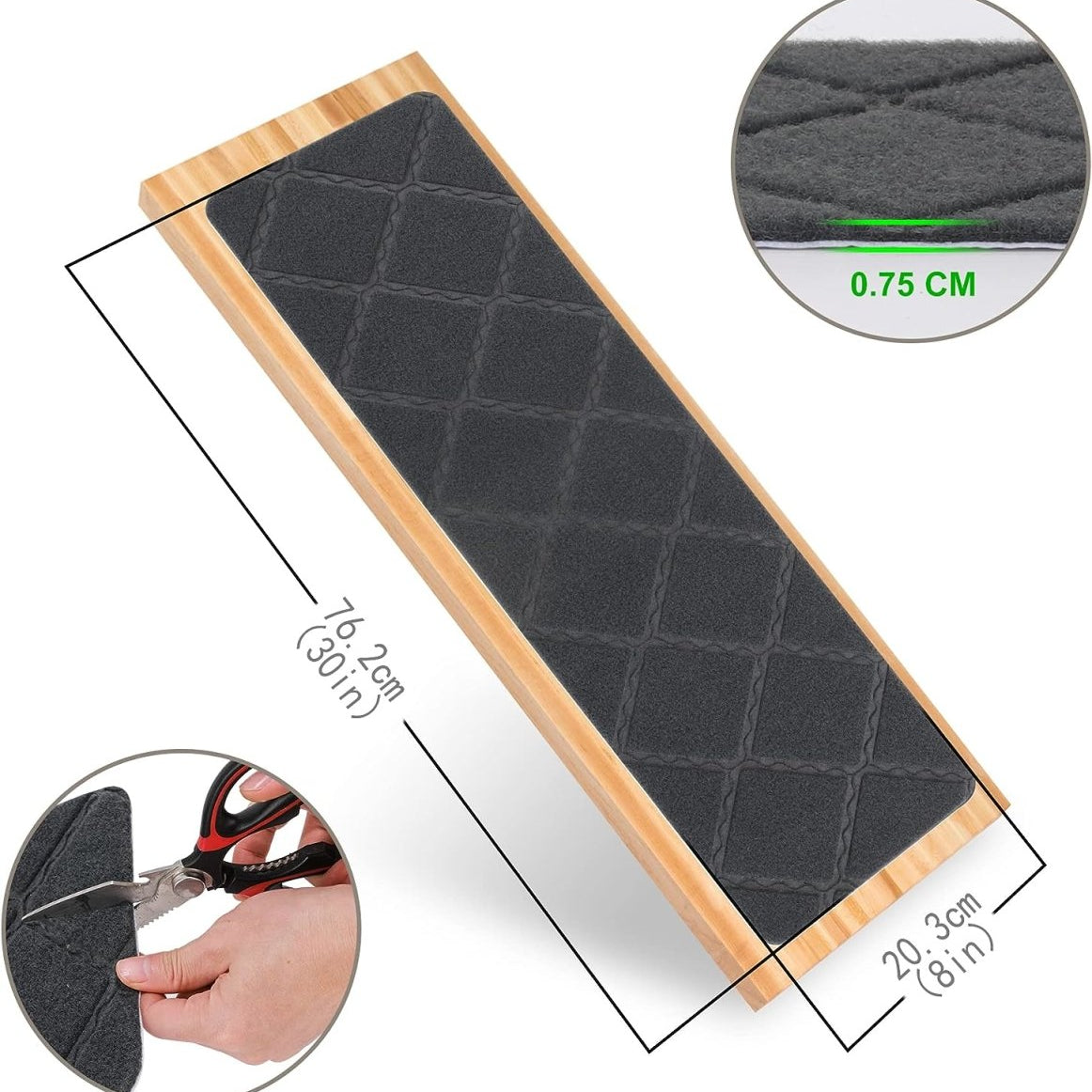 Grey Carpet Stair Treads 8"x 30" - 14-Pack | Non-Slip, Removable, and Washable | Ideal for Pets and Elders" - Slips Away - stair treads - B09PH3ZS3G -