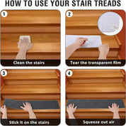 Grey Carpet Stair Treads 8"x 30" - 14-Pack | Non-Slip, Removable, and Washable | Ideal for Pets and Elders" - Slips Away - stair treads - B09PH3ZS3G -